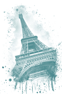 Bild-Nr: 11990903 Eiffelturm Aquarell - türkis Erstellt von: Melanie Viola