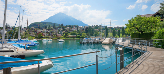 Bild-Nr: 12007164 Hafenpromenade Spiez am Thunersee Erstellt von: SusaZoom