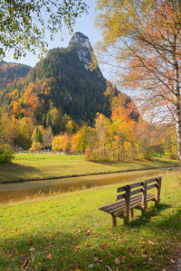 Bild-Nr: 12009796 Rastbank an der Ammer Herbstlandschaft Bayern Erstellt von: SusaZoom