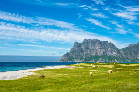 Bild-Nr: 12021734 Utakleiv Beach auf den Lofoten in Norwegen Erstellt von: Rico Ködder