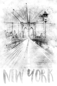 Bild-Nr: 12028256 Monochrome Kunst NYC Brooklyn Bridge - Aquarell Erstellt von: Melanie Viola