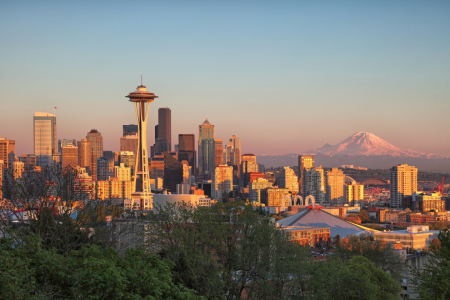 Bild-Nr: 12054843 Skyline von Seattle und Mount Rainier bei Sunset Erstellt von: usafan