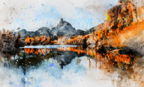 Bild-Nr: 12056139 Federa Lake Erstellt von: Graphitone