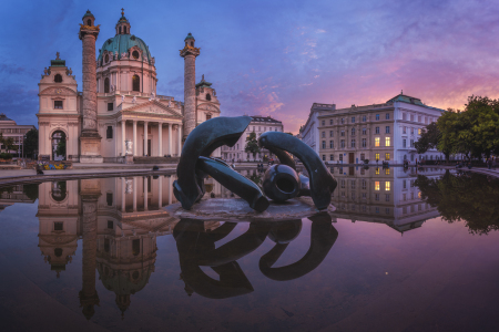 Bild-Nr: 12097127 Wien Karlskirche zum Sonnenuntergang Erstellt von: Jean Claude Castor