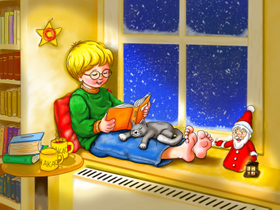 Bild-Nr: 12143375 Kuschelig lesen mit einem warmen Kakao Erstellt von: PeterHolle