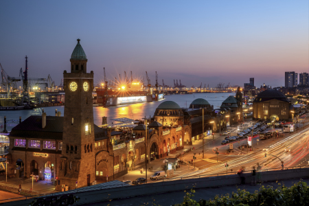 Bild-Nr: 12193352 Sonnenuntergang über dem Hamburger Hafen Erstellt von: Achim Thomae