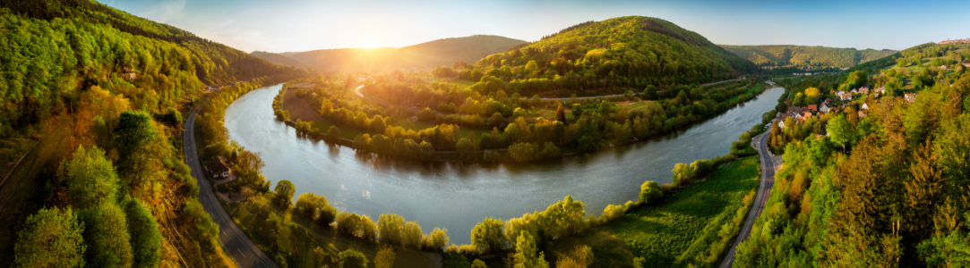 Bild-Nr: 12202517 Panorama des Flusses Neckar bei Sonnenuntergang Erstellt von: Smileus