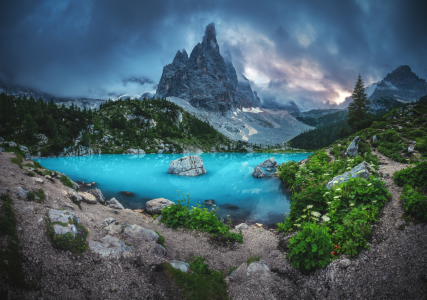 Bild-Nr: 12245769 Lago di Sorapis Dolomiten Panorama am Abend Erstellt von: Jean Claude Castor