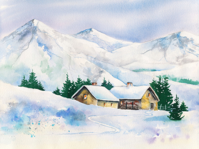 Bild-Nr: 12337110 Hütten im Winter Erstellt von: JitkaKrause