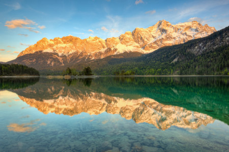 Bild-Nr: 12374576 Alpenglühen am Eibsee Erstellt von: Michael Valjak