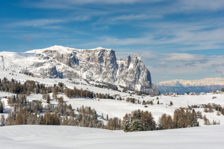 Bild-Nr: 12377910 Blick zum Schlern auf der Seiser Alm im Winter Erstellt von: Michael Valjak