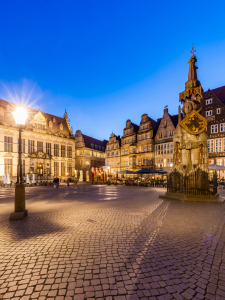 Bild-Nr: 12394260 Marktplatz in Bremen am Abend Erstellt von: dieterich