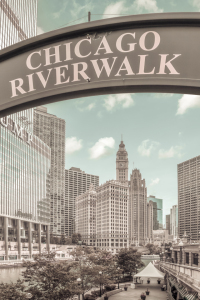 Bild-Nr: 12395541 CHICAGO Riverwalk - urbaner Vintage-Stil Erstellt von: Melanie Viola
