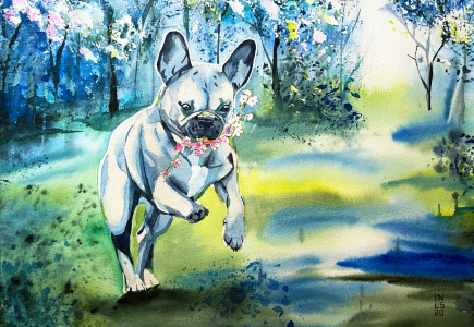 Bild-Nr: 12416637 Tiere im Wald - No1 - Hund - Ines Opaska Erstellt von: InesOpaskaArt