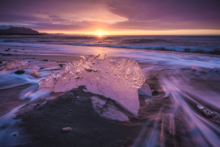 Bild-Nr: 12425896 Island Diamond Beach Jökulsarlon Sonnenaufgang  Erstellt von: Jean Claude Castor