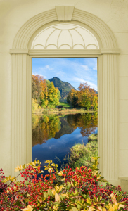 Bild-Nr: 12440487 Torbogen mit Herbstlandschaft am Moorweiher Erstellt von: SusaZoom