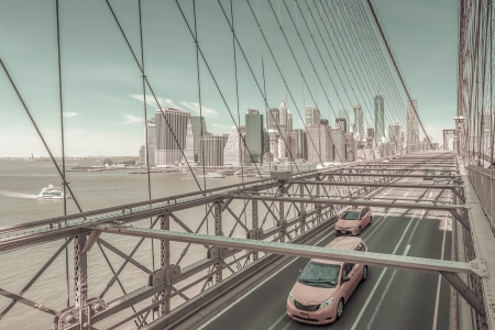 Bild-Nr: 12488690 Brooklyn Bridge Impression - urbaner Vintage-Stil Erstellt von: Melanie Viola