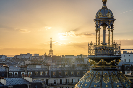 Bild-Nr: 12505521 Blick auf den Eiffelturm bei Sonnenuntergang Erstellt von: eyetronic