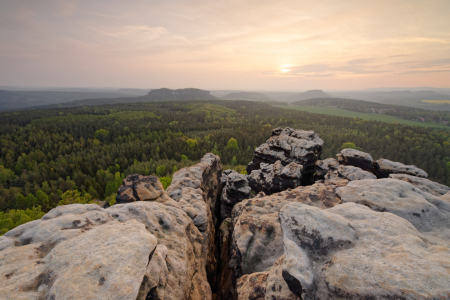 Bild-Nr: 12554725 Elbsandsteingebirge im Abendlicht Erstellt von: lichtjahr21