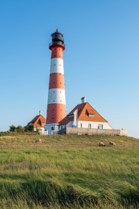 Bild-Nr: 12613629 Leuchtturm Westerheversand im Sommer Erstellt von: eyetronic