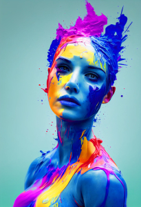 Bild-Nr: 12630699 Abstraktes buntes Frauenportrait 4 Erstellt von: Alexander-Volkmann-Digital-Art