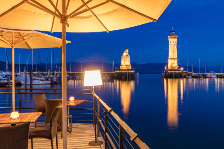 Bild-Nr: 12695400 Hafen in Lindau am Bodensee bei Nacht Erstellt von: dieterich