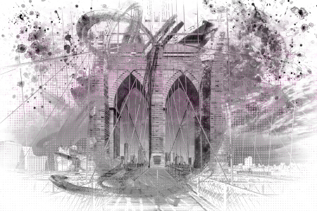 Bild-Nr: 12701213 City Art Brooklyn Bridge im Detail - pink Erstellt von: Melanie Viola