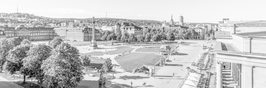 Bild-Nr: 12712042 Panorama Schlossplatz in Stuttgart - Monochrom Erstellt von: dieterich