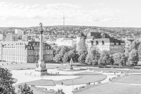 Bild-Nr: 12720607 Schloßplatz in Stuttgart - Schwarzweiss Erstellt von: dieterich