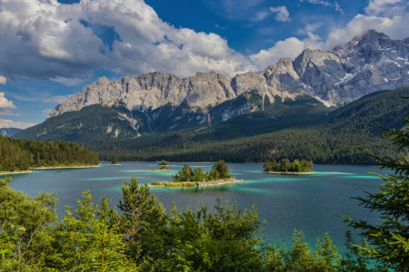 Bild-Nr: 12724563 Eibsee mit  Panorama Zugspitzmassiv Erstellt von: uh-Photography