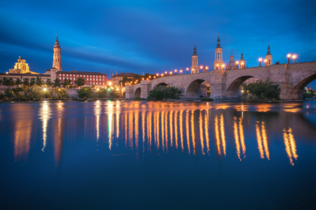 Bild-Nr: 12726079 Saragossa Basilica del Pilar zur blaue Stunde Erstellt von: Jean Claude Castor