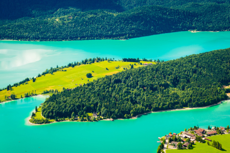 Bild-Nr: 12728220 Walchensee mit Halbinsel Zwergern im Sommer Erstellt von: Martin Wasilewski