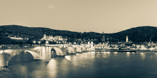 Bild-Nr: 12743414 Panorama Heidelberg bei Nacht - Monochrom Erstellt von: dieterich