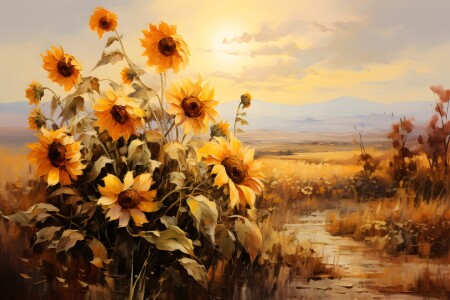 Bild-Nr: 12745969 Sonnenblumen Malerei KI Erstellt von: Heike Hultsch