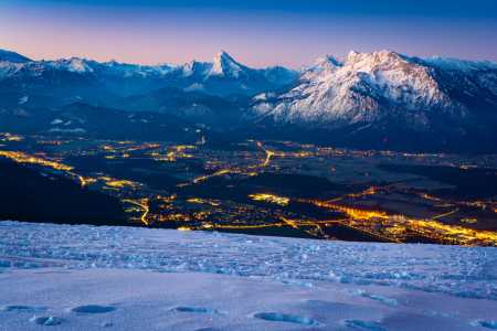 Bild-Nr: 12747034 Blick über Salzburg zum Watzmann im Winter Erstellt von: Martin Wasilewski