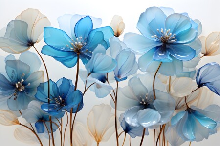 Bild-Nr: 12747530 Blütenblau KI Erstellt von: Heike Hultsch