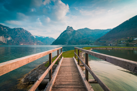 Bild-Nr: 12748814 Holzbrücke am Traunsee Erstellt von: Martin Wasilewski