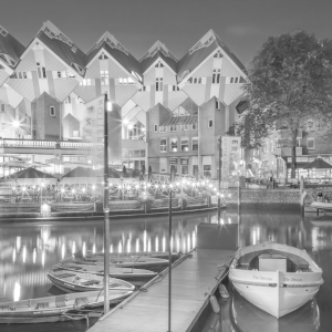 Bild-Nr: 12757462 ROTTERDAM Abendstimmung am Oude Haven Monochrom Erstellt von: Melanie Viola
