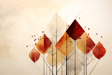 Bild-Nr: 12762489 Geometrische Kunst HERBST Rote Blätter Erstellt von: Melanie Viola