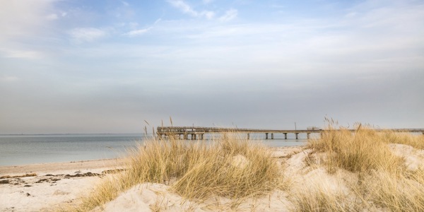 Bild-Nr: 12791288 Heiligenhafen Stranddünen und Seebrücke  Erstellt von: Ursula Reins