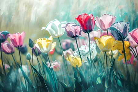 Bild-Nr: 12796860 Tulpenfeld KI Erstellt von: Heike  Hultsch