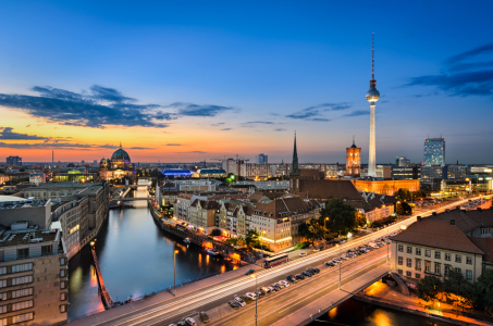 Bild-Nr: 12798585 Skyline von Berlin zum Sonnenuntergang Erstellt von: Mapics