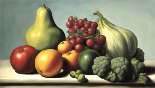 Bild-Nr: 12806789 Stillleben Obst und Gemüse KI Erstellt von: XYRIUS
