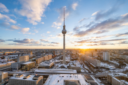 Bild-Nr: 12810542 Fernsehturm Berlin bei Sonnenuntergang Erstellt von: eyetronic