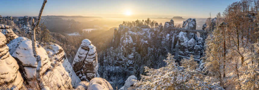 Bild-Nr: 12811424 Bastei Panorama im Winter Erstellt von: eyetronic