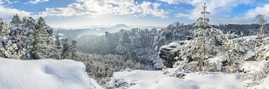 Bild-Nr: 12811623 Sächsische Schweiz Panorama im Winter Erstellt von: eyetronic