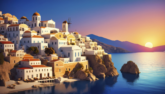 Bild-Nr: 12826521 Sonnenuntergang am Mittelmeer KI Erstellt von: XYRIUS