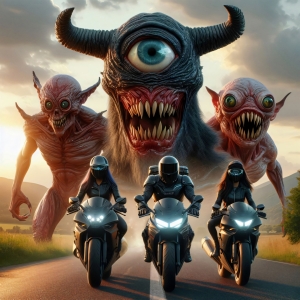 Bild-Nr: 12828112 Biker und Monster Erstellt von: wompus