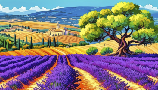 Bild-Nr: 12829555 Landschaft in der Provence KI Erstellt von: XYRIUS