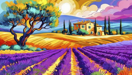 Bild-Nr: 12829556 Landschaft in der Provence KI Erstellt von: XYRIUS